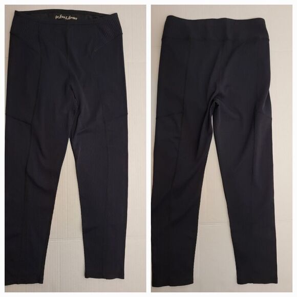 For Love & Lemons Ella Leggings Women's XL Ribbed Black Yoga Athleisure Black - Picture 1 of 9